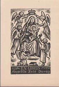 ex-libris Religieux. Angelita Solé Duran - Foto 1 di 2