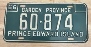 Prince Edward Island 1966 License Plate # 60-874 - Picture 1 of 1