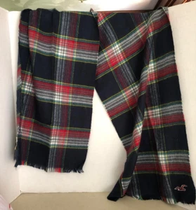 Hollister California blue Plaid Scarf w/Fringe - Picture 1 of 3