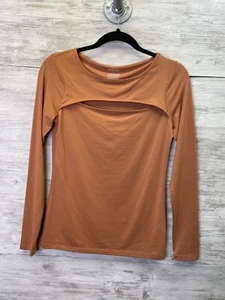 Nine West Top Size S Womens Brown Mocha Frosting Long Sleeve Stretch - Picture 1 of 7