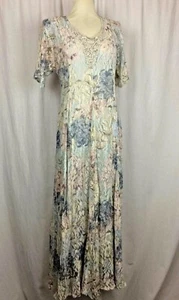 Tea Dress Lace Midi Vintage Multi color Back Rose Clip Lined by Joan Lucy Show - Picture 1 of 12