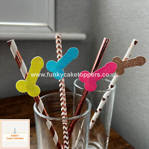 Willy Paper Straws Hen Do Party Stag Do Penis Bachelorette 6 Straws Per Pack ...
