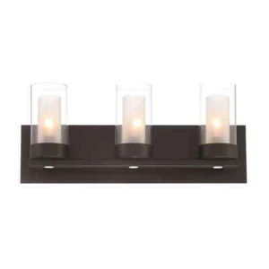 Home Decorators Samantha 3Light Matte Black LED Integrated Bathroom Vanity Light - Picture 1 of 7
