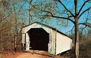 Cartolina Cade's Mill Bridge sopra Coal Creek vicino a Veedersburg, Indiana - Foto 1 di 2