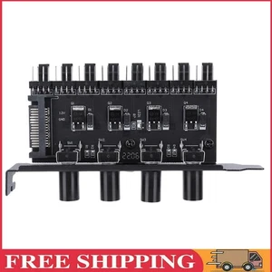 PC Chassis Fan Hub SATA Adapter PWM Hub Speed Controller 8 Channel 4 Knob - Bild 1 von 10
