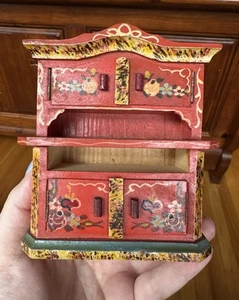 Vintage Dora Kuhn German Dollhouse Furniture - Red Hutch Cupboard - Picture 1 of 11