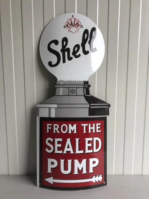 SHELL Gas station - European Quality Heavy Porcelain Enamel Sign Logo Emblem - Image 1 of 4