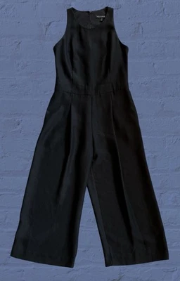 Mono Banana Republic para mujer 00P negro sin mangas mameluco pierna ancha carrera Foto 1 de 4