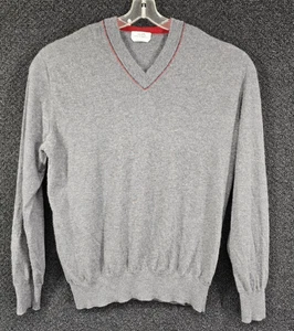Hermes Cashmere V-Neck Sweater XXL Gray Italy Pullover - Picture 1 of 11
