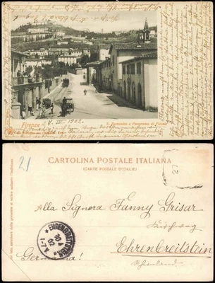 Cartolina Florenz Firenze S. Domenico e Panorama di Fiesole 1902 - Bild 1 von 3