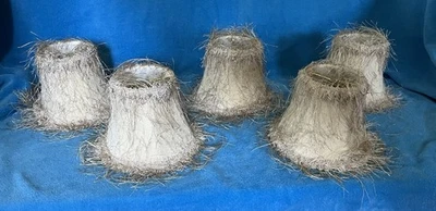 Juego de 5 Mini Araña Color Marfil Tela Pestañas Flecos Clip-On Tonos Elegante Foto 1 de 4