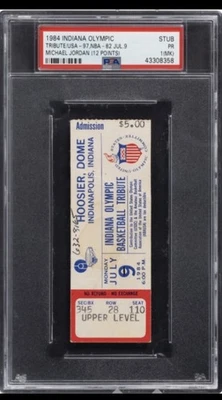 1984 MICHAEL JORDAN 12 PT OLYMPICS HOOSIER DOME INDIANA TICKET STUB 7/9/1984 PSA - Image 1 of 4