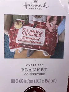Hallmark Channel Perfetto Natale 80" x 60" Coperta Oversize Rosso Plaid 2024 - Foto 1 di 6
