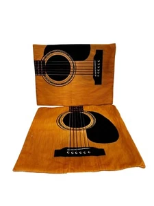 Throw Pillow Covers Retro Music Acoustic Guitar 15X15" Covers Only Set of 2 Zip - Picture 1 of 7