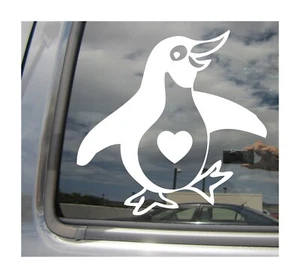 Love Penguin - Happy Heart - Auto Window High Quality Vinyl Decal Sticker 01074 - Picture 1 of 2