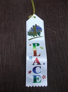 4th Place Award Ribbons rainbow on white lot of 9 carded with string - Picture 1 of 1
