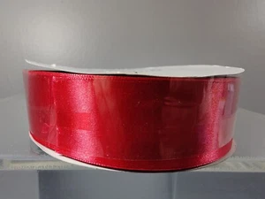 NEW UNWIRED SATIN #9 RED RIBBON 1.5" X 100 YARDS VALENTINES DAY CHRISTMAS - Picture 1 of 4