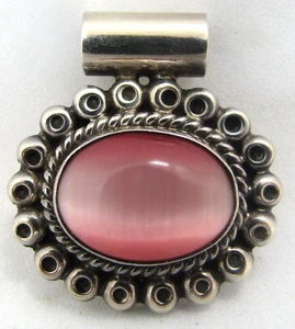 Colgante Taxco TL-91 de plata de ley y coral rosa ovalado - Imagen 1 de 8