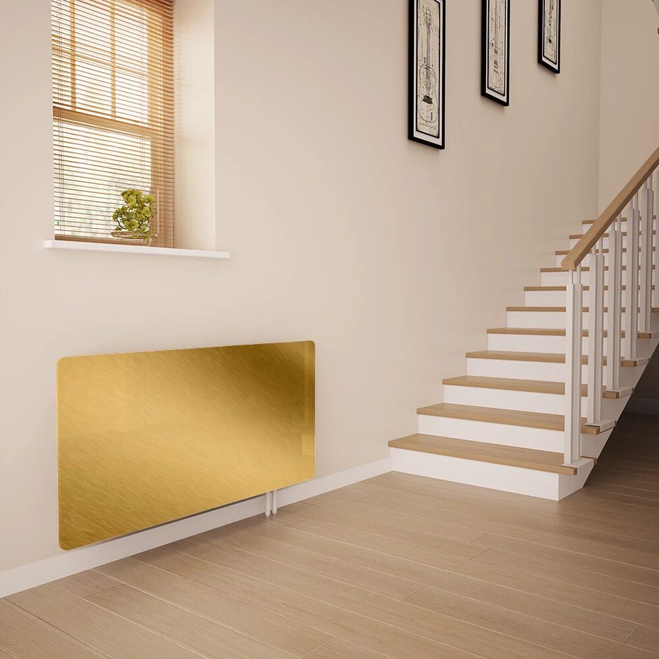Glass Radiator Cover Printed - Brushed Gold - Made By Premier Range - Image 1 of 1