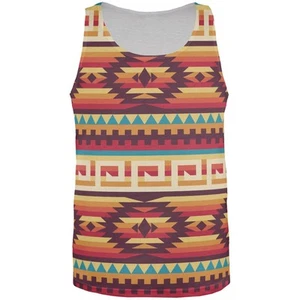 Native American Pattern Red All Over Adult Tank Top - Picture 1 of 1