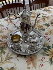 Wm Rogers 800 Antique Silver Plate 4 Pc Tea Coffee Service Set