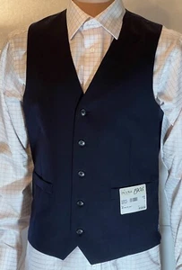 Jos. A. Bank 1905 Men's 5 Button Front Vest Blue 37L 98% Wool Blend Weddings NWT - Picture 1 of 9