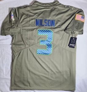 NEW - Seattle Seahawks RUSSELL WILSON #3 Salute to Service Jersey Nike Adult Lg - Picture 1 of 15