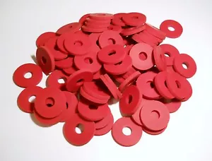 GROLSCH GASKETS 100 RED RUBBER NEW TYPE FOR EZ CAP FLIP TOP BEER OR SODA BOTTLES - Picture 1 of 5