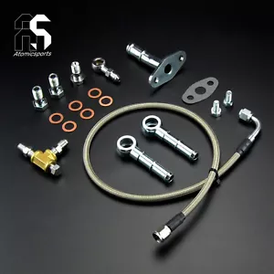Turbo Oil Water Line Kit M10x1.25 Oil Feed & M12x1.25 Coolant TF035 TD04 Series - Bild 1 von 5