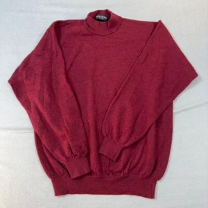 Brandini Sweater Merino Wool Mens Large Wine Italy Mock Neck Sweatshirt - Picture 1 of 12