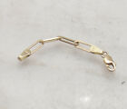 3mm Paper Clip Oval Chain Necklace Extender Lobster Lock Real 14K Yellow Gold