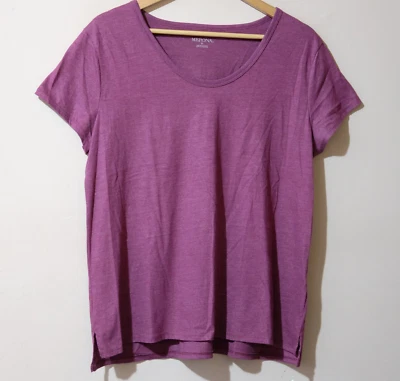 Merona Short Sleeve Round Neck Pullover Burgundy T-Shirt Women's XL #H13-20 - Image 1 of 4