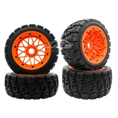 Aufgeladene Orange Nylon-Räderfelgen Allradreifen für 1/5 HPI Rovan KM Baja 5B - Bild 1 von 4