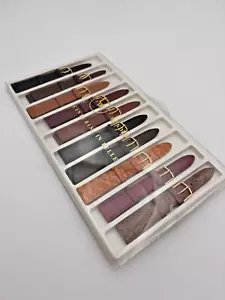 Offerta 10 Cinturini Orologio Pelle Vintage Nuovi Misura 18MM Colori Assortiti - Zdjęcie 1 z 5