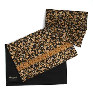 ROBERTO CAVALLI HOME COMPLETO LETTO 250x290 "CAMEL STAMPS BLACK" STAMPATO - Imagen 1 de 9
