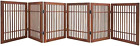 Pet Dog Gate Strong and Durable 6 Panel Solid Acacia Hardwood Folding Fence Indo