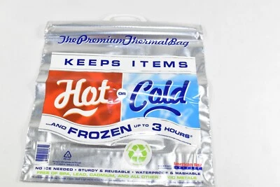 Lote de 50 enfriadores térmicos aislados con bolsa fría caliente, tamaño supermercado, rojo/azul Foto 1 de 4