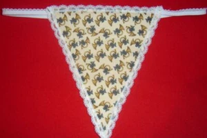 Womens CHRISTMAS FRENCH HORN Music Instrument String Thong Panty Underwear - Picture 1 of 1