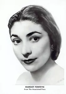 1966 Pressefoto Nahaufnahme Kopfaufnahme der Ballerina Tänzerin Margot Fonteyn posierend - Bild 1 von 2
