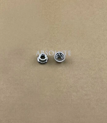 Tuerca de eje de cubo de bicicleta con arandela giratoria - 3/8" x 24T - Cromo - Juego de 2. Foto 1 de 4