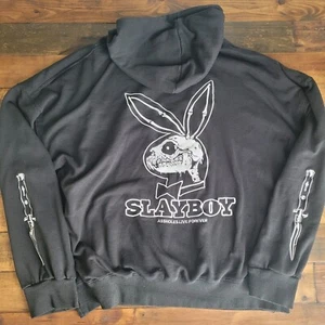 Assholes*s Live Forever Slayboy Bunny Parody Hoodie Mens XXL Black Hoodie Rare - Picture 1 of 12