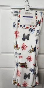 Envogue Patriotic Soft & Cozy Patriotic Dog Oversized Throw - Size 60x70 - Picture 1 of 8