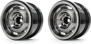Aluminium 2.2 Beadlock Wheels Rims(2) Pcs Vintage Wheel Fit RC Crawler Mud Truck - Picture 1 of 5