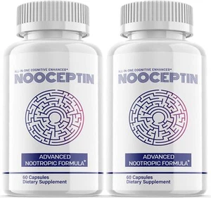 Nooceptin Nootropic Pills - Nooceptin Supplement For Brain Health - 2 Pack - Picture 1 of 6