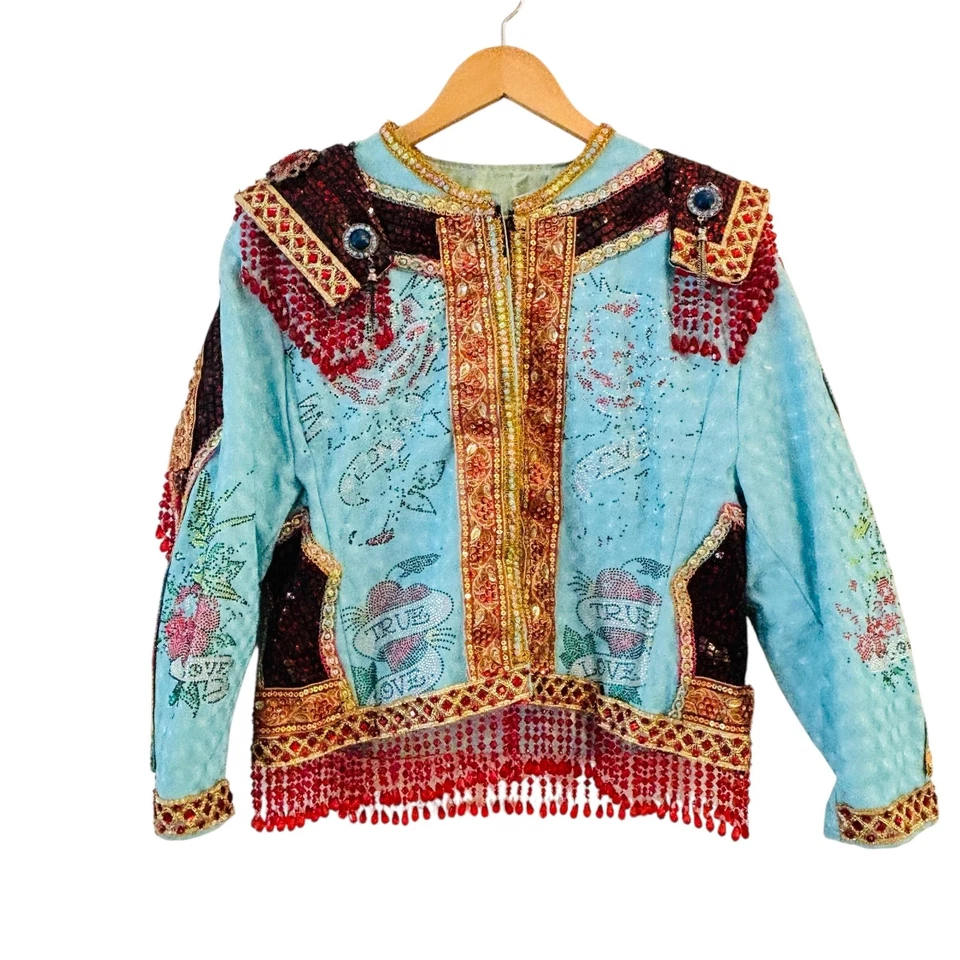 Chaqueta tatuaje boho vintage True Love para mujer adornada con lentejuelas disfraz Foto 1 de 4