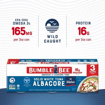 Bumble Bee Solid White Albacore Tuna in Water, 3 oz Can (Pack of 3) - Image 1 of 4