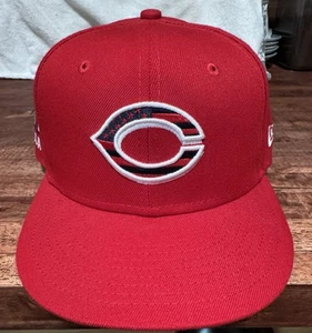Cincinnati Reds New Era Fitted Hat Sz 7 1/8 ‘21 4th of July On Field MLB 59FIFTY - Picture 1 of 7