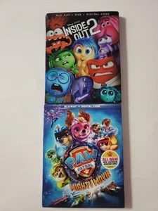 2 ANIMATED BLU-RAY MOVIE LOT, INSIDE OUT 2+ PAW PATROL THE MIGHTY MOVIE, - Foto 1 di 2