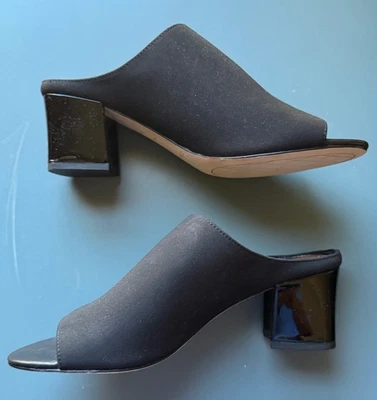 Donald J Pliner Negro Crepé Elástico Zapatos Sin Cordones Mujer 8M 2" Tacón Foto 1 de 4