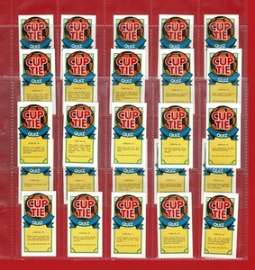 CUP TIE (QUIZ) - PRIMROSE CONFECTIONERY - 1970's TRADE CARD SET - Exc. (LG06) - Picture 1 of 7